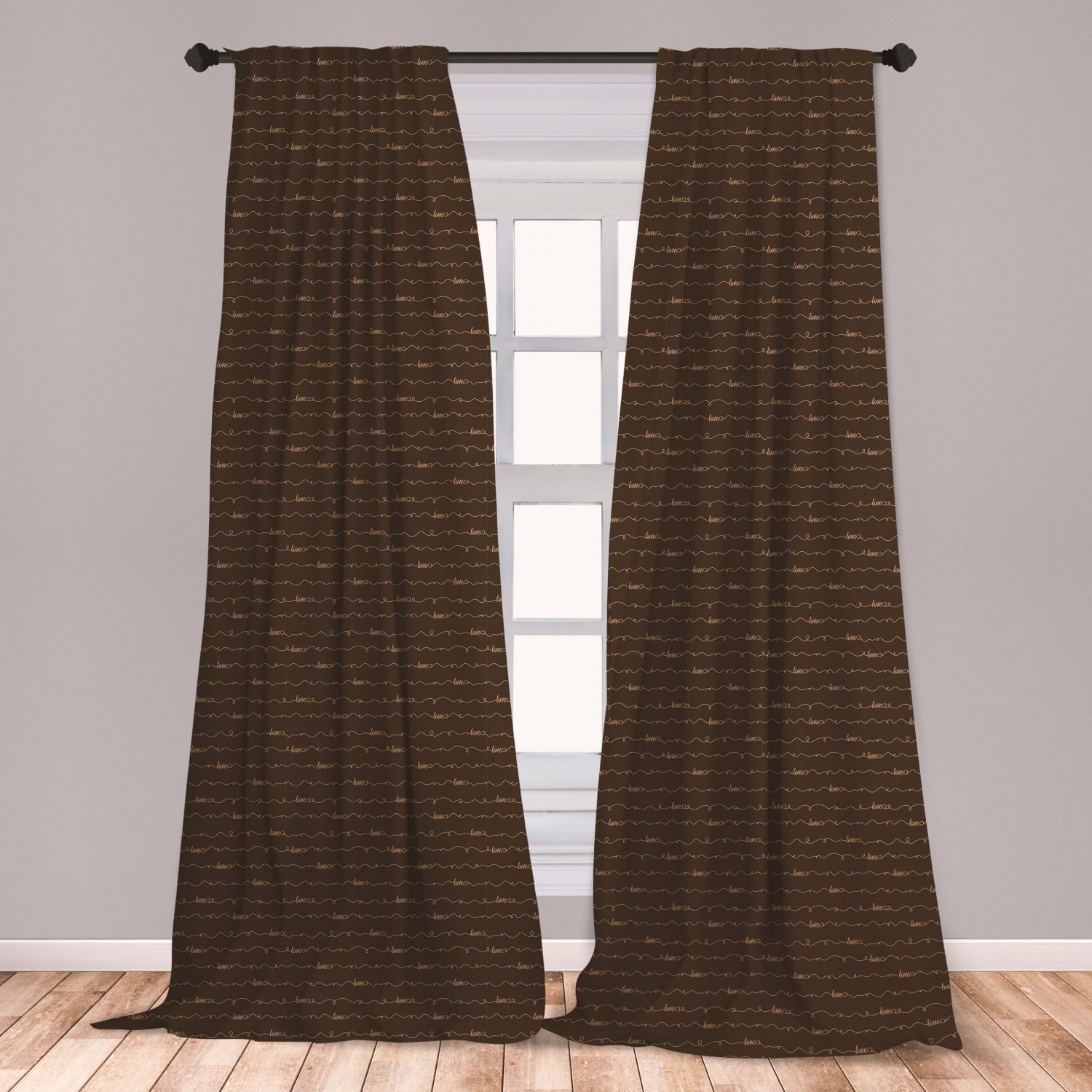 Brown Curtains 2 Panels Set
