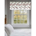thumbnail image 5 of Curtain Valance for Windows,Red Rose Flower Valentine's Day Kitchen Valances Rod Pocket Short Curtains,Green Leaves on White Window Treatment Panel for Bedroom Bathroom 42"x18", 5 of 7