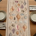 thumbnail image 5 of Table Runners 108 Inches Long Dress Scarves, Retro Ocean Farmhouse Coffee/Dining/Kitchen Table Runner for Living Room, Brown Coastal Shells Conch Underwater 13x108 Inch, 5 of 9