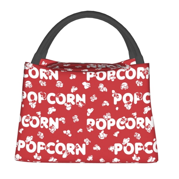 Fotbe Popcorn2 Bolsa Térmica Portátil con Estampado, Bolsa de Entrega de Alimentos Aislada, Bolsa Reutilizable de Gran Capacidad para Comidas y Supermercado