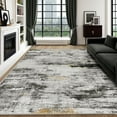 thumbnail image 4 of BERTHMEER Abstract Area Rug 4'x6' Modern Rug for Living Room Bedroom Farmhouse Machine Washable Non-Slip Distressed Rug for Living Room,Black&Gold, 4 of 8