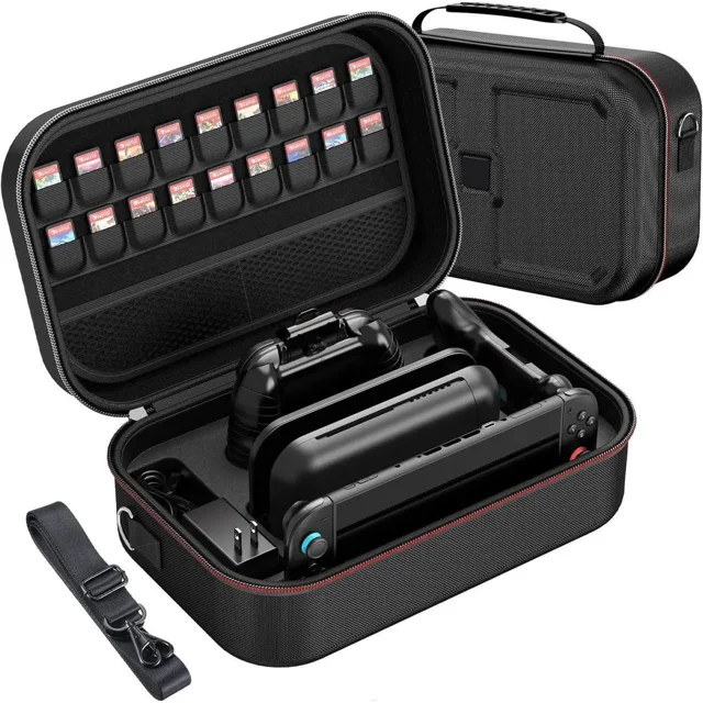 Switch 2 Carry Case Compatible with Nintendo Switch 2,with 18 Games Cartridges Waterproof and Dustproof Travel Case for Switch 2 and Switch 2 Accessories,with Handles and Shoulder Straps