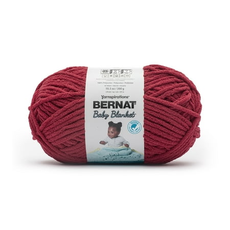 Bernat® Baby blanket™ #6 Super Bulky Polyester Yarn, Race car red 10.5oz/300g 220 Yd (2pk)