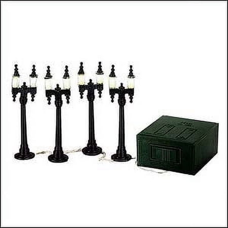 Department 56 Village Double Street Lamps Accessory Figurine Set of 4 3.5in H