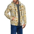 thumbnail image 2 of Goofa Honey Honeycomb Pattern Mens Full-zip Hoodie, Zip-up Pullover Hooded Sweatshirt, Kangaroo Pocket Hoodie Ideal for Daily Wear, Travel, and Home-Large, 2 of 5