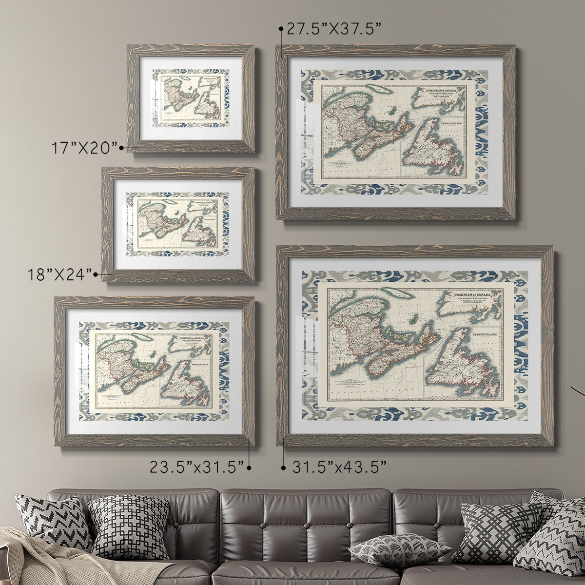 Bordered Map of Canada-Premium Framed Print - Ready to Hang