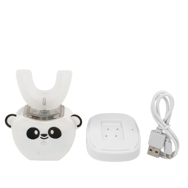 Cepillo de dientes eléctrico de silicona para niños, recargable en forma de U, limpieza bucal de 360 grados, resistente al agua IPX7