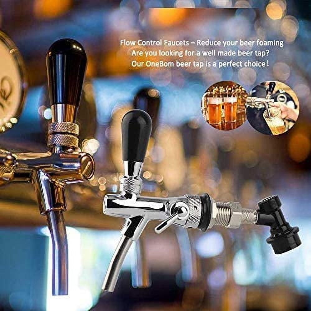 YIHOR Adjustable Beer Tap Faucet Stainless Steel Draft Beer Faucet Flow Controller Chrome Plating Shank G5/8 Tap Keg for Kegerator