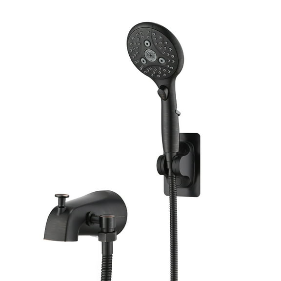 Lift-Up Diverter Tub Spout with 6 Settings Handheld Shower in Oil Rubbed Bronze