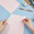 thumbnail image 6 of 10 Sheets A5 Index Binder Dividers 8.6x5.8inch Pink Binder Dividers with Tabs 6 Ring Vertical Plastic Dividers Frosted Index Divider for Planner Notebook Loose Leaf Binders Hole: 6mm, 6 of 7