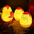 thumbnail image 3 of JM Paquete de 12 velas LED impresas de Papá Noel con forma de huevo, Halloween, Navidad, regalo (luz amarilla) JM, 3 of 5