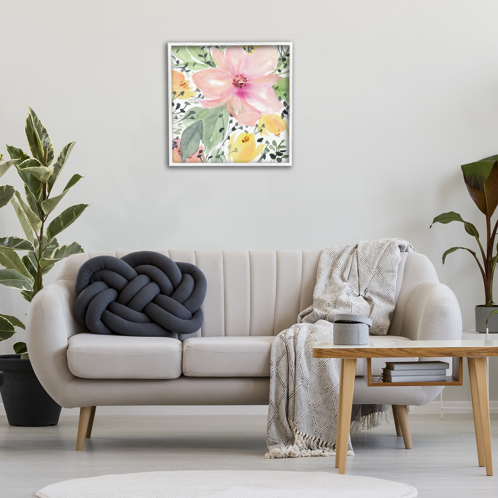 Stupell Industries Birds Eye Floral Botanical & Floral Painting White Framed Art Print Wall Art, 24 x 24