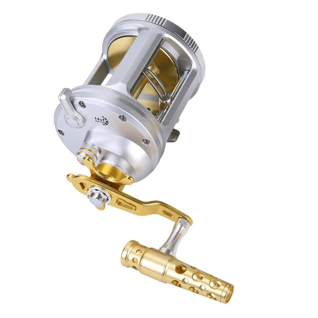 Big Game Trolling Reel Round 44lb Baitcasting Reel Level Wind Long Casting Reel 