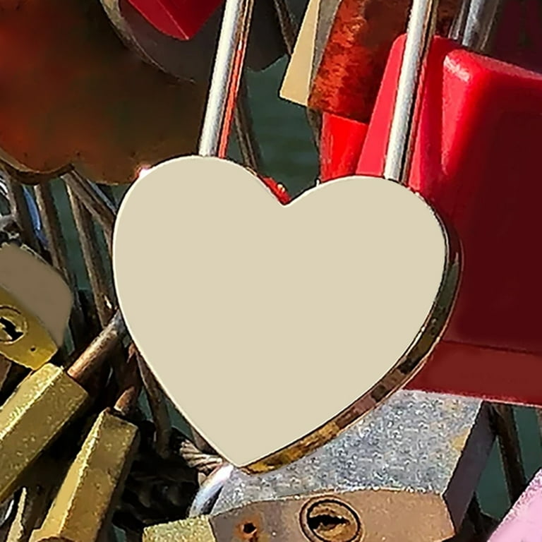 jojofuny 2 Sets Heart Lock Couple Wishing Lock Small Rhinestones Padlock  Safety First Cabinet Locks Diary Book Valentines Lock Third Anniversary  Small