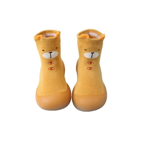 

Avamo Infant Floor Slippers Rubber Sole First Walkers Boots Prewalker Socks Slipper Daily Sock Boot Walking Non-Slip Anti Collision Crib Shoe Ginger 6C