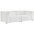 thumbnail image 2 of Modway Mingle Vegan Leather 2-Piece Sectional Sofa Loveseat in White, 2 of 10