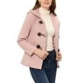 thumbnail image 4 of Abrigo de Duffle con Cierre Frontal para Mujeres Inspire Chic, Corto, con Capucha, Talla XL, Color Rosa, 4 of 6