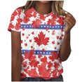 thumbnail image 1 of T-Shirt pour Femmes, Haut à Manches Courtes Col Rond Imprimé, Tissu Polyester Doux pour Usage Quotidien Décontracté et Occasions de Mode Automne, 1 of 4