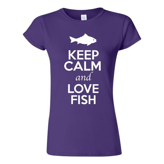 Junior Keep Calm And Love Fish Sea Animal Lover T-Shirt Tee