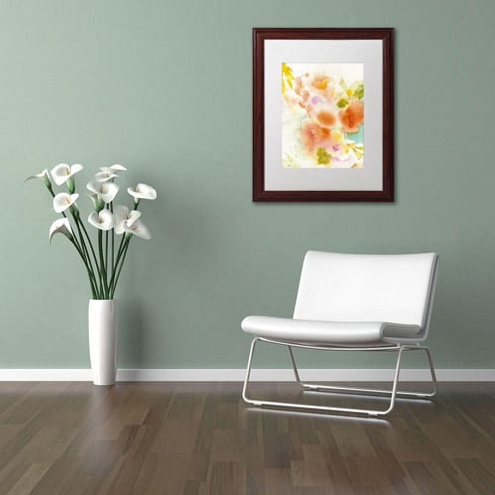 Trademark Fine Art "Orange Reflection" Canvas Art by Sheila Golden, White Matte, Wood Frame