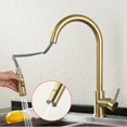 thumbnail image 3 of Mezclador de grifo de fregadero de cocina de acero inoxidable dorado cepillado, rotación de 360 ​​grados, sensor táctil inteligente, grúa de grifo de agua fría y caliente extraíble TUNC Sencillez, 3 of 4