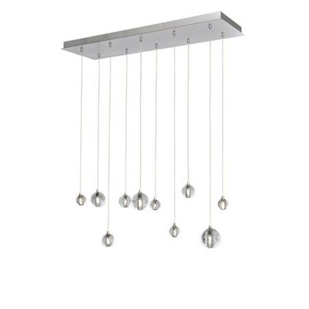 

ET2 E24507-91PC Harmony 10 Light Polished Chrome Linear Pendant Ceiling Light Bubble Glass - 34 in.