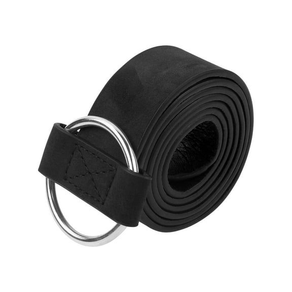 INSPIRE CHIC Women's Vintage Elegant Pinless Smooth Buckle Silver Circle Casual Belt for Jeans Dress 103x3cm/40.6x1.2" Black