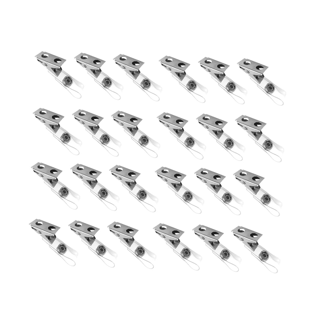 FRCOLOR 150PCS Double Hole Metal Badge Clips with Clear PVC Straps for ID Cards Badge Holders Name Tags Work Badges