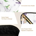 thumbnail image 5 of FORMRS Makeup Bag Travel Cosmetic Organizer for Women Fold Flat Zipper Pouch with Handle, Purple Birds, 5 of 8