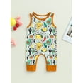 thumbnail image 2 of Bagilaanoe Newborn Baby Girl Boys Summer Jumpsuit Print Sleeveless Bodysuit 3M 6M 12M 18M Infant Casual One Piece Romper, 2 of 8