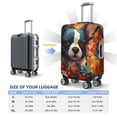 thumbnail image 6 of Daiia Cute Colorful Flower French Bulldog Luggage Cover, Thickened Washable Travel Luggage Covers, Elastic Unique Baggage Covers for 18-20 inch Luggage-Medium, 6 of 9