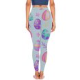 thumbnail image 3 of Azrian Breathable Women's Active Leggings for Yoga Fashion Casual Women Happy Easter Printed Gradient Span Ladies High Waist Wide Leg Trousers Yoga Pants Long Pants, 3 of 4
