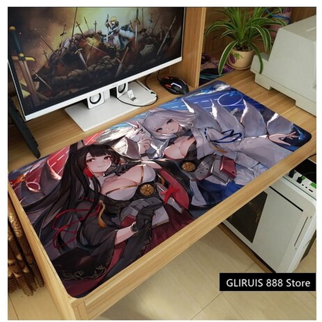 Alfombrilla de ratón gruesa de Anime Azur Lane Akagi Kaga Hiryu housshou Juno, tapete de ratones Gaming para portátil para teclado de mesa, tapete antideslizante, regalo LIUWENJING unisex