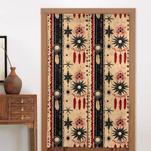 Door Curtain 34x56in Two Pieces Of Uniform Is Not Easy To Wrinkle The Room Shade And Dustproof For The Wall On The Door Or Window Bohemian Stars