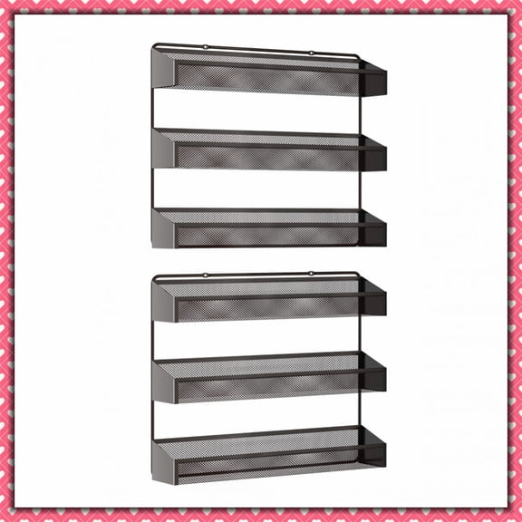 Auledio 2 Pieces 3 Layer Spice Organizer for Kitchen-Bronze