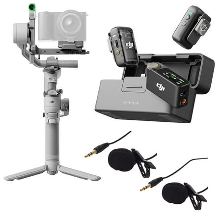 DJI Mic 2 with Lavalier Microphone and RS 4 Mini Stabilizer