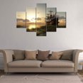 thumbnail image 3 of TISHIRON 5PCS Framed Canvas Wall Art Set,60"x40" Sunrise Sailboat Seascape Canvas Art Decor, 3 of 7