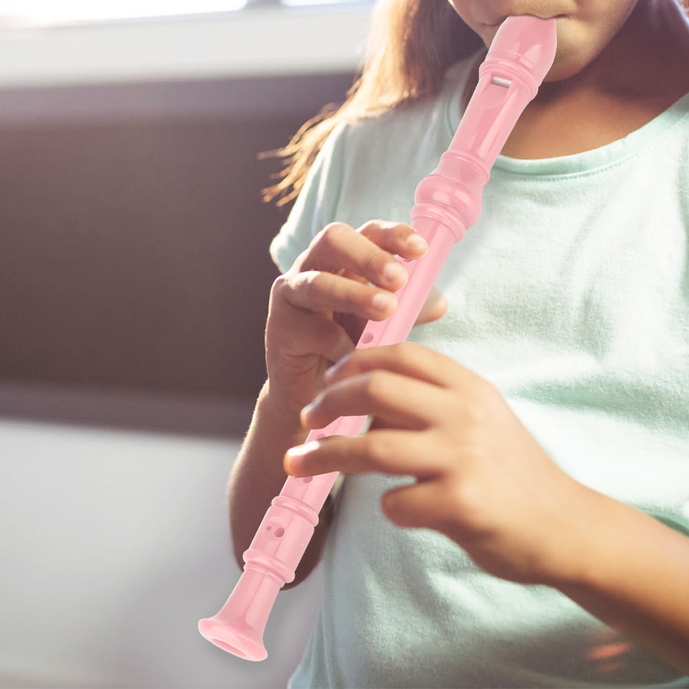 Ashata 8 Holes High Pitch Soprano Recorder Flute ABS Flageolet Instruments Reed Pipe Kids Pink, treble recorder, musical recorder
