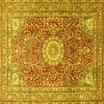 thumbnail image 1 of Ahgly Company Indoor Square Medallion Yellow Traditional Area Rugs, 3' Square, 1 of 4