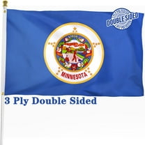 Minnesota State Flag 3x5 ft Double Sided, 3 Ply Durable Polyester, MN Flag with Vibrant Print/4 Rows Hemming/Brass Grommets
