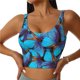 thumbnail image 1 of Balery Blue Butterflies Sujetadores deportivos con espalda cruzada para mujer, acolchados, sin costuras, de alto impacto, ideales para yoga, gimnasio, entrenamiento y fitness.-, 1 of 8