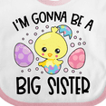 thumbnail image 4 of Inktastic Easter I'm Gonna Be a Big Sister with Purple and Pink Eggs Girls Baby Bib, 4 of 4