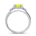 thumbnail image 4 of 2.15 Carat Round Cut Peridot & Amethyst Gemstone Beautiful Anniversary Ring for Ladies Solid 14K White Gold Size 10.5 by Diamond-Capitals, 4 of 7