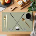 thumbnail image 2 of Golf Ball Club Placemats Set of 12, Sports Abstract Vintage Green Placemats for Dining Table, Place Mats for Kitchen Tabletop, Waterproof Wipeable Dining Table Mats Set, 2 of 9
