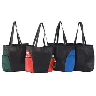 Lands' End Small Natural Zip Top Long Handle Canvas Tote Bag