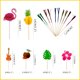 thumbnail image 5 of Decoraciones de cócteles, sombrillas de papel, palos de fuegos artificiales, pajitas, sombrillas desechables para fiestas, palillos de dientes, pajitas de papel de frutas con forma de panal, para playa, cumpleaños, bodas, festivales de música JM, 5 of 5