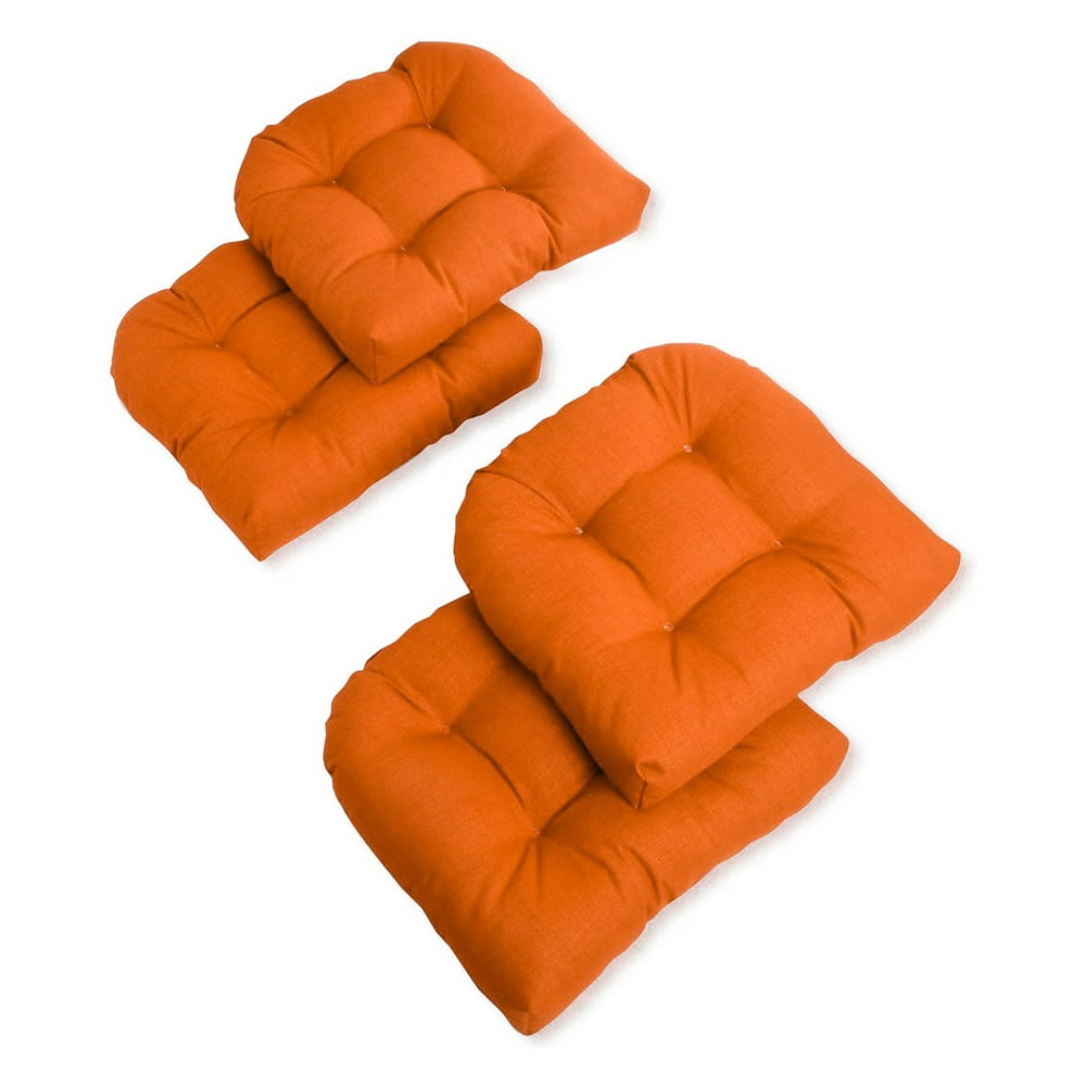 Blazing Needles Reo Solid U-Shaped Outdoor Chair Cushion - Set of 4