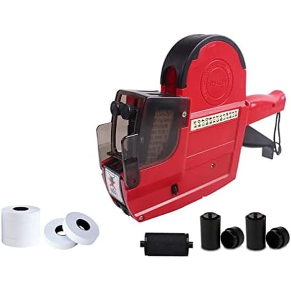2-Line 20 Digits Price Label Gun w/Letters A-Z,HM-689 Pricing Labeler w/ 5 Rolls/2800 Stickers 3 Inkers, Tag Maker Machine for Office Retail Shop Grocery Store Yard Sale
