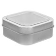 thumbnail image 4 of Latas metálicas cuadradas vacías con tapa transparente. Contenedores portátiles de almacenamiento para velas, dulces, joyas y mucho más., 4 of 7