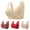 Red 3, variant on 4 Pack Daisy Bras for Older Women, 2024 Comfortable Convenient Front Close Button Cotton Bras for Older Women No Wire, Buckle Bra